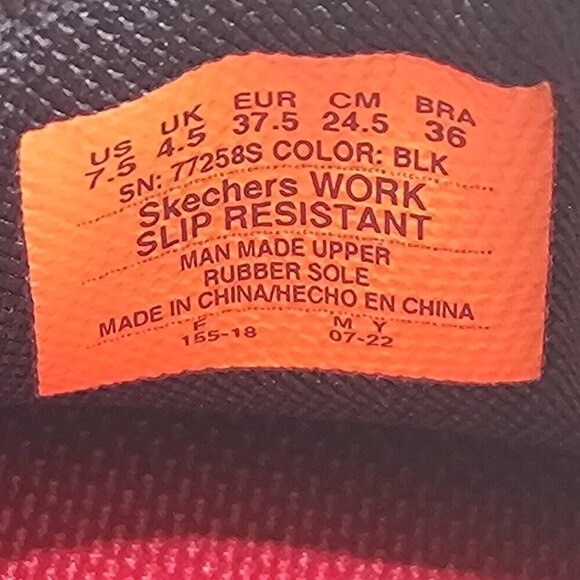 Skechers Women's Work Slip Resistant Memory Foam Slip On Shoes Black Sz 7.5 - Picture 8 of 8